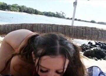 Madison Marie Public Beach Blowjob
