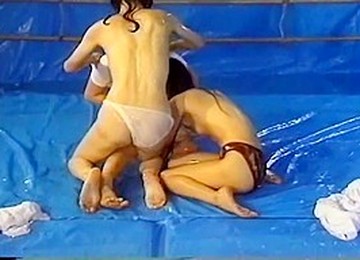 Oiled Japanese Catfight