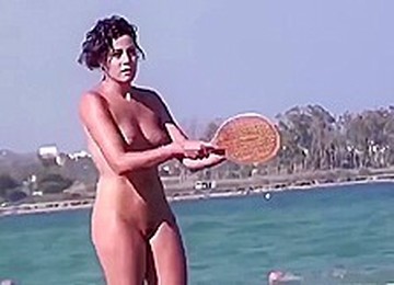 Girls Playing Games At The Nude Beach