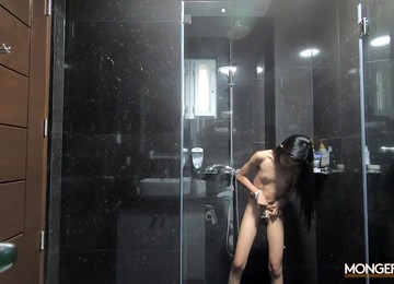 Petite Asian Hooker Shaving Herself Before Having Sex With A Tourist