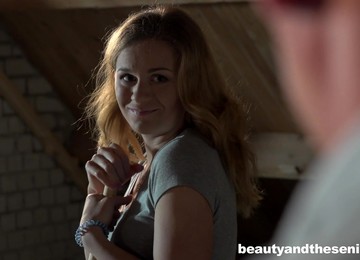 Sweet Teen With A Smooth Skin Seduces An Old Fart And Then Fucks Him Good