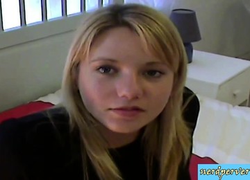 Nerd Blows On Shy Blondes Face