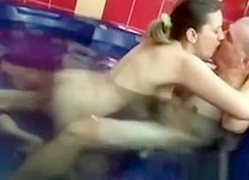 Tattooed Saggy Tits Maid Serving Old Cock Master