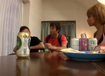 Asian Slut Rumika Gets Hotly Fucked In Amazing Foursome Clip