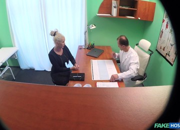 Curvy Blonde Girl Climbs On Her Doctors Large Cock For A Wild Ride