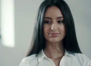 Sexy Long Haired Secretary Eliza Ibarra Rides Firm Cock On Top