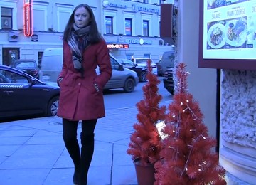 Sweet Brunette Gets Gangbanged After A New Year's Party