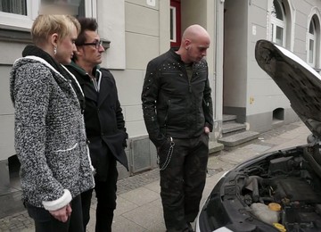 Titless Worker Conny Dachs Gets Fucked By Two Lewd Dudes