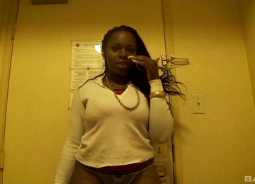 BBW Ebony Slut Ms. Cakes Gives A Blowjob To A White Man. HD