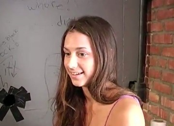 Brunette White Girl Enjoying Black Dick During A Gloryhole