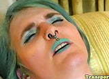 Pierced Tgirl Toys Ass N Wanks Hard Cock Solo