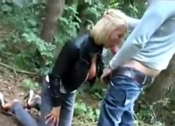 Deutsch Blonde Sucking And Fucking A Giant Pecker In The Woods
