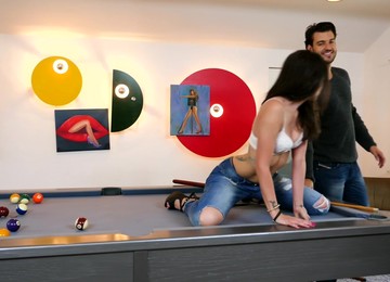 Amazing Sex On The Pool Table With Amateur Brunette Gia Paige
