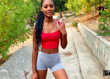 Small Tits Ebony Isla Biza Spreads Her Legs To Be Fucked Deep