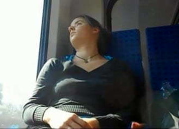 Brunette Teen Sleeping On The Train