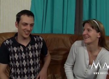 Shy Virgin Lad Fucks Mature Whore With Sagging Tits