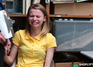Skinny Chick Screaming While Security Guard Fucking Her From Behind
