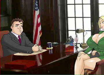 Big Boobs Secretary, Sędzina, Secretaire Blonde