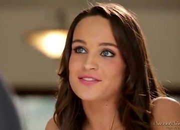 Erotic Sex With Young Beautiful Brunette Babe - Natural Tits, Cumshot