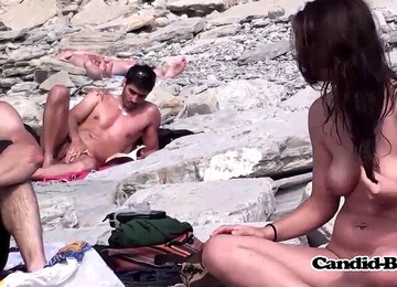 Hot Nudist Sluts Get Voyeured On The Sun Beach
