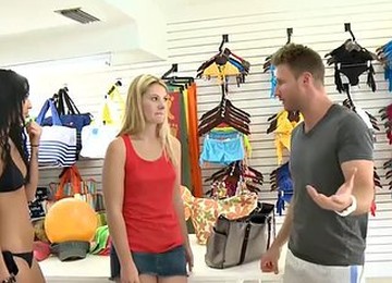 Lovely Blonde Convinced To Try Out Bikini And Pounded