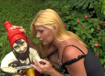 Naughty Blonde Shemale Exposes Tiny Tits And Penis