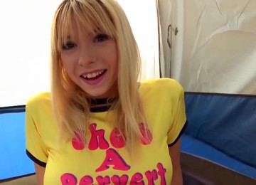 Hot Petite Sister Gets Fucked In The Tent While Camping
