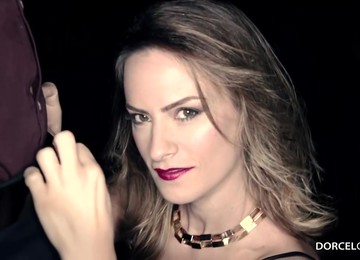 Seductive Babe In Sheer Lingerie, Claire Castel Sucks Cock In The Night Club And Gets Fucked