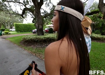 Titless Cutie Gets Tricked And Treated Missionary Style On Halloween