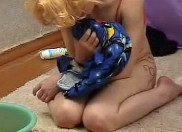 Depraved Blonde Bitch Liana Vomits And Gets Dressed