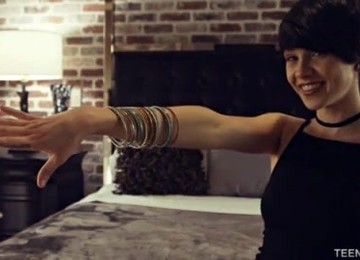 Short Haired Brunette Gives Close Up View Of Her Pussy Filled With Creampie