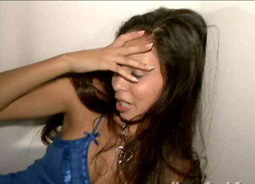 Straight Haired Brunette Coed Girl Sucks A Stiff Dick In The Dorm Toilet