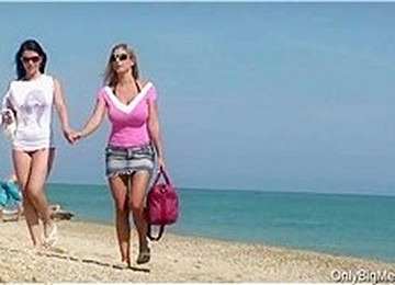 Carol & Adrianne Busty Beach Fun