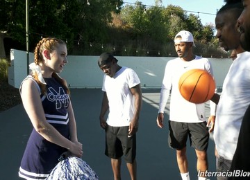 Black Basketball Team Fucks Deep Throat Of White Cheerleader Arietta Adams
