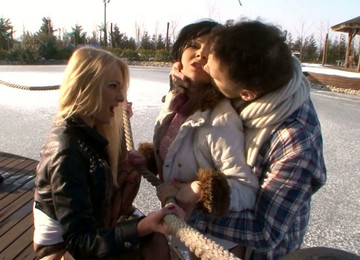 Dirty Whores Are Fucked Hard Outdoor In Filthy FFM Threesome