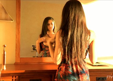 Sizzling Brunette Lilly Is Having A Hot Time Now