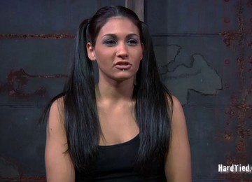 Long-hared Babe With Glasses Plays With Her Basement Prisoner