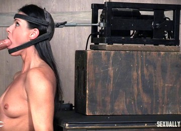 Babe On A Sybian Machine Fucked Hard In Her Warm Mouth