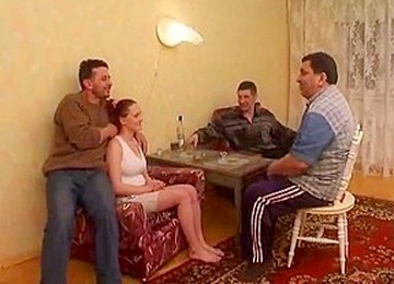 Russian College Girl Lola Gangbanged