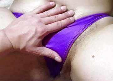 Natural Hairy Pussy In Thong Bikini And Hubby In Swimsuit