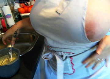 Chubby French Housewife Fucking In The Kitchen