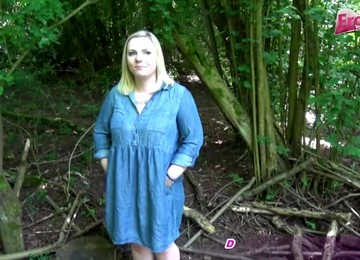 German Chubby Teen At Public Pick Up For Threesome