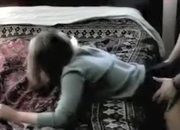 Brunette Gets Hammered Together With Her Clothes On