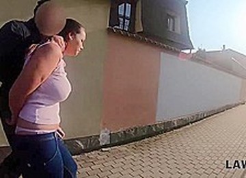 LAW4k. Brunette Sofia Lee Used To Steal Goods In The Park But Gets Caught