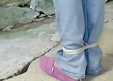 GIRL IS TIED UP [Arms Above Head] VERY SEXY AND HOT!!