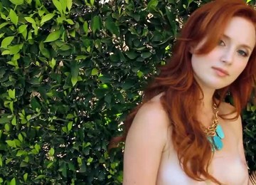 Molly Shaw The Horny Redhead Girl Lies Naked On The Lounge