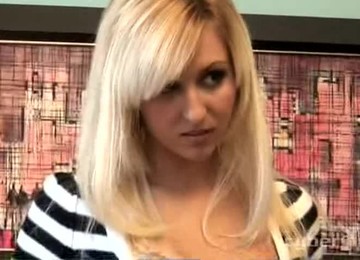 Hot Blonde Eve Jewell Takes Her Blouse Off To Show Her Nice Boobs