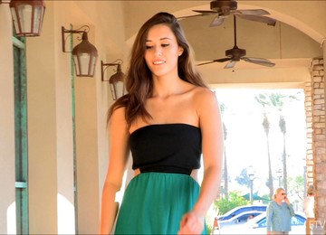 Cute Chick Slowly Strips And Plays With Her Pulsating Twat