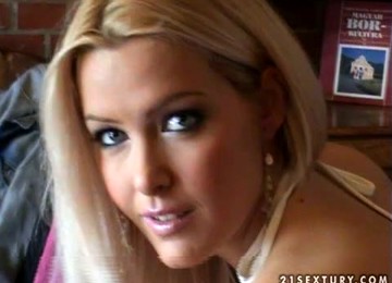 Backstage Footage Of Lesbian Scene With Gorgeous Blonde And Hot Brunette