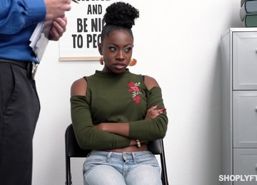 Shoplifting Ebony Babe Anne Amari Is Punished By White Security Guy
